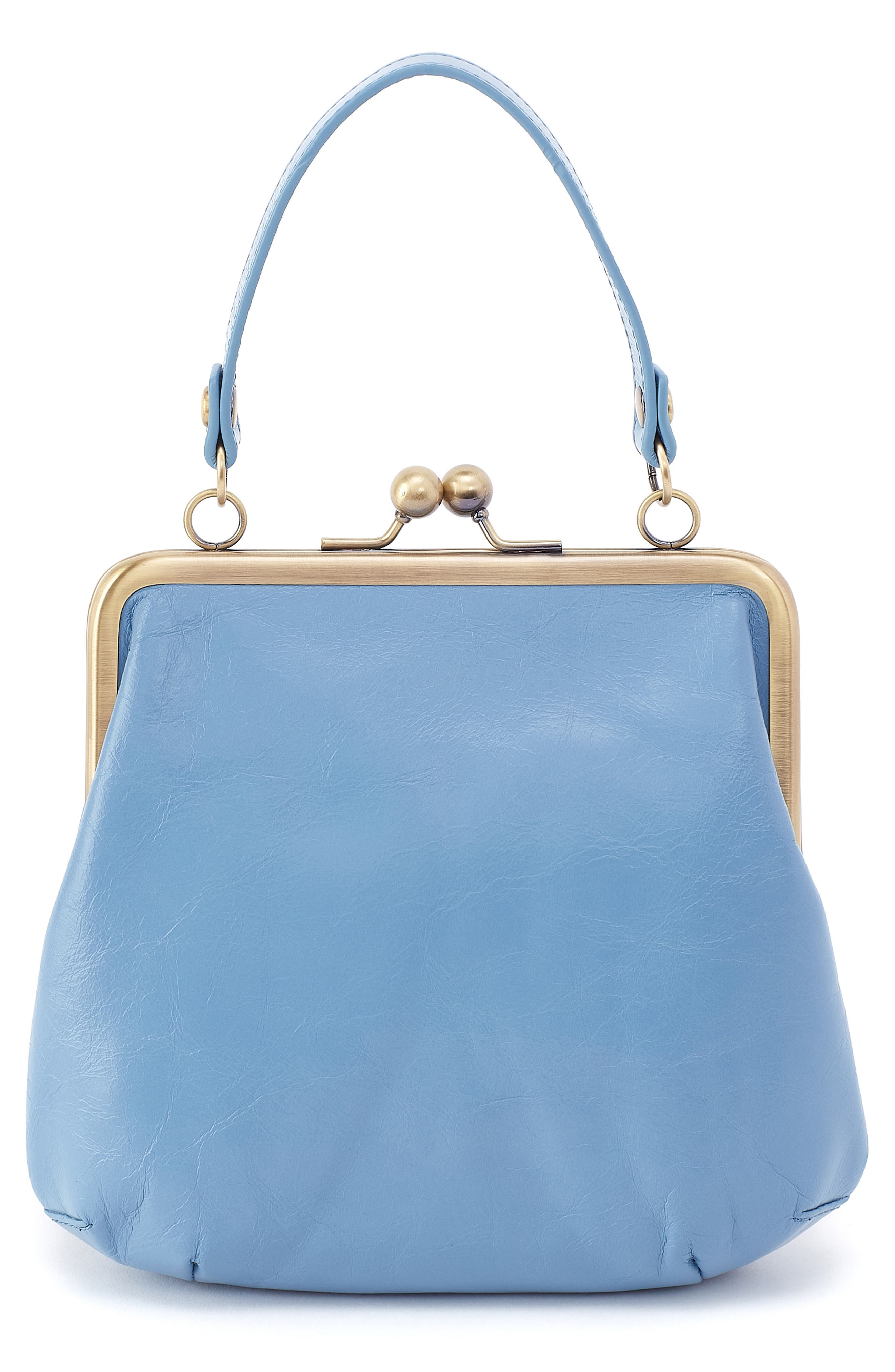 HOBO Alba Leather Frame Crossbody Bag, Alternate, color, Faded Denim