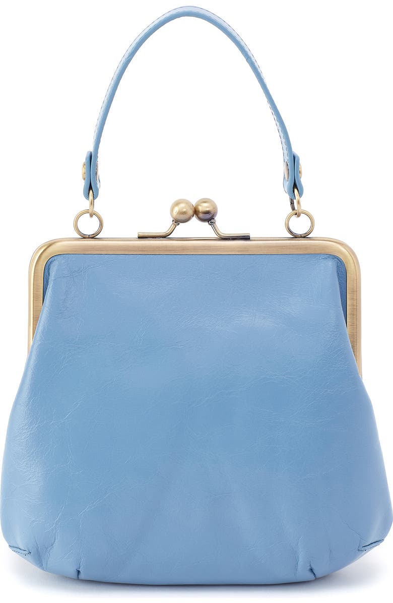 HOBO Alba Leather Frame Crossbody Bag, Alternate, color, Faded Denim