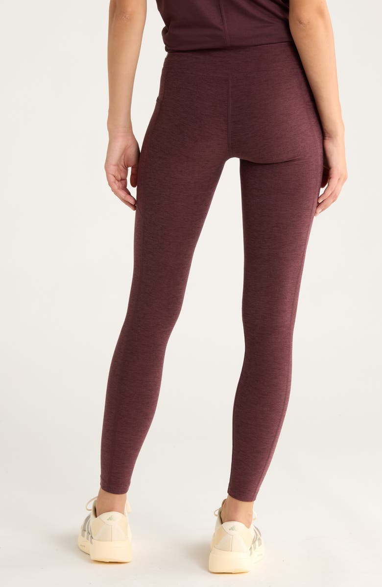 Zella Renew High Waist Pocket Leggings, Alternate, color, Burgundy Fudge Melange