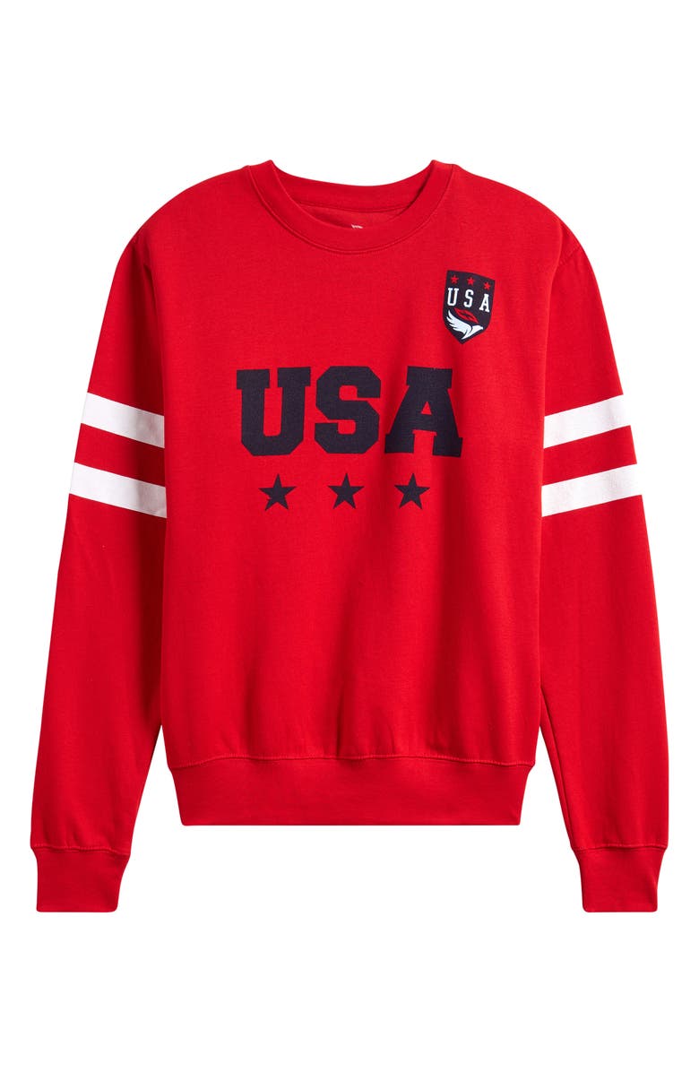 Voit Kids' USA Crewneck Sweatshirt, Main, color, Red