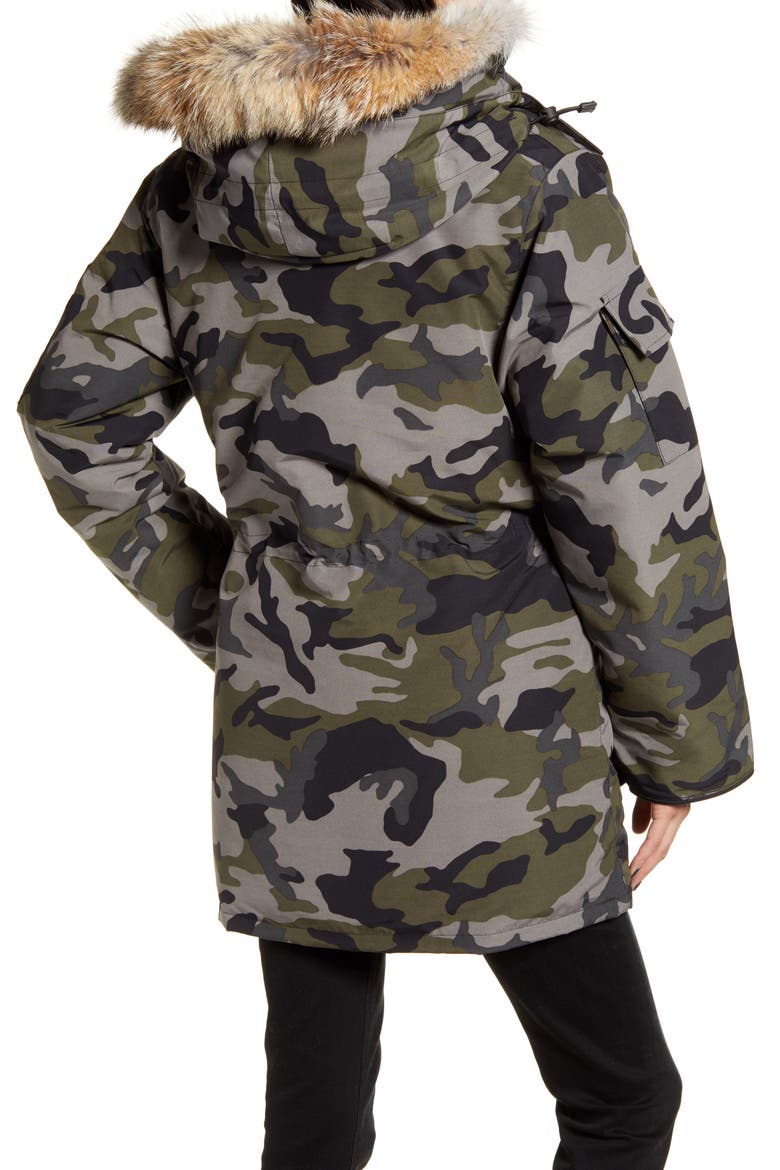 Expedition Hooded Down Parka with Genuine Coyote Fur Trim, Alternate, color, CLASSIC CAMO COASTAL GREY