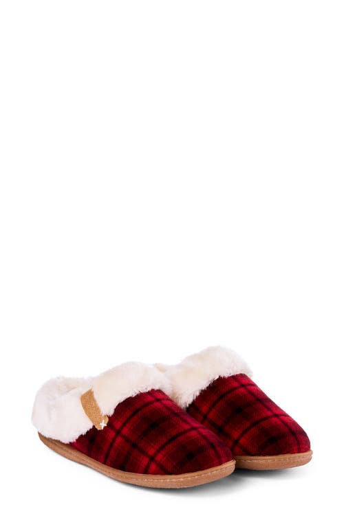 Minnetonka Camp Collar Faux Fur Scuff Slipper In Animal Print