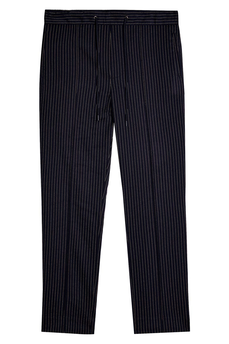 Peanut Pinstripe Jogger Pants, Alternate, color, NAVY BLUE