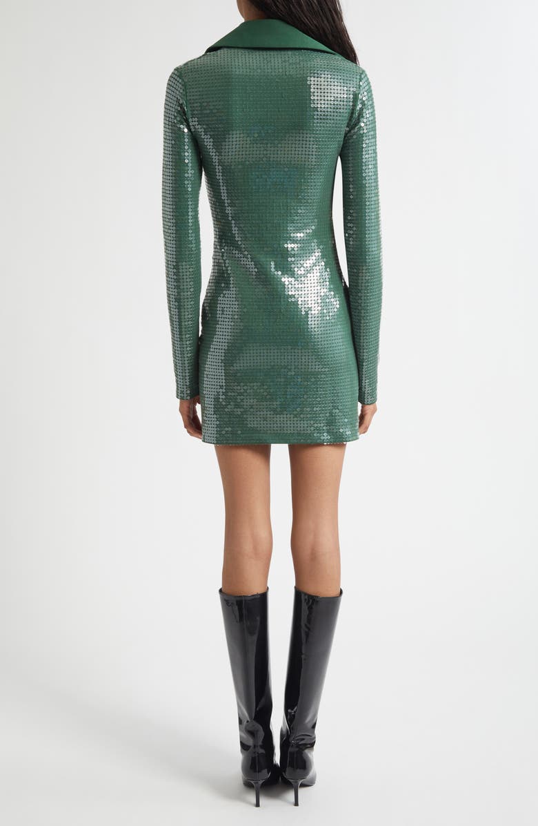 CONNER IVES Long Sleeve Sequin Jersey Minidress, Alternate, color, Green