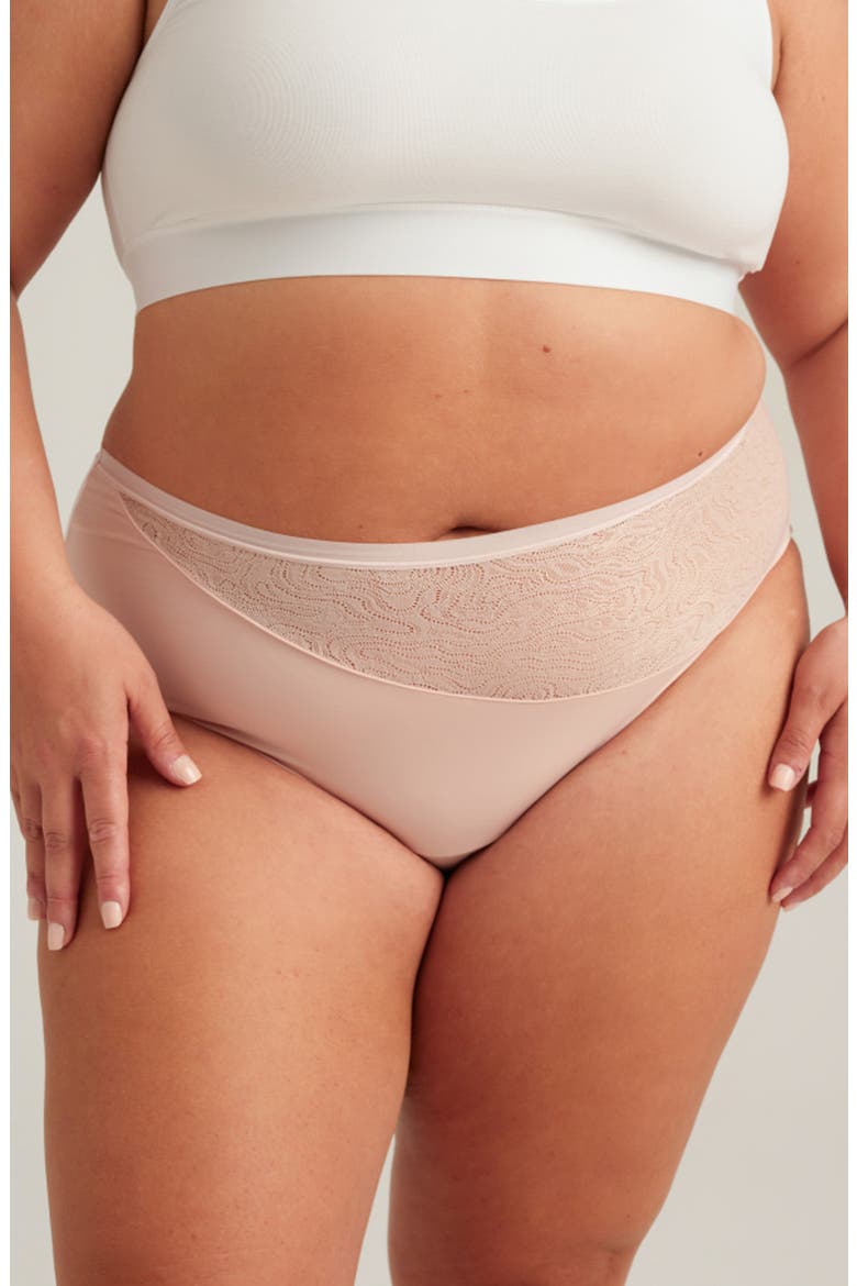 Period & Leakproof Heavy Absorbency Lace High Waist Briefs, Main, color, QUARTZ BLUSH