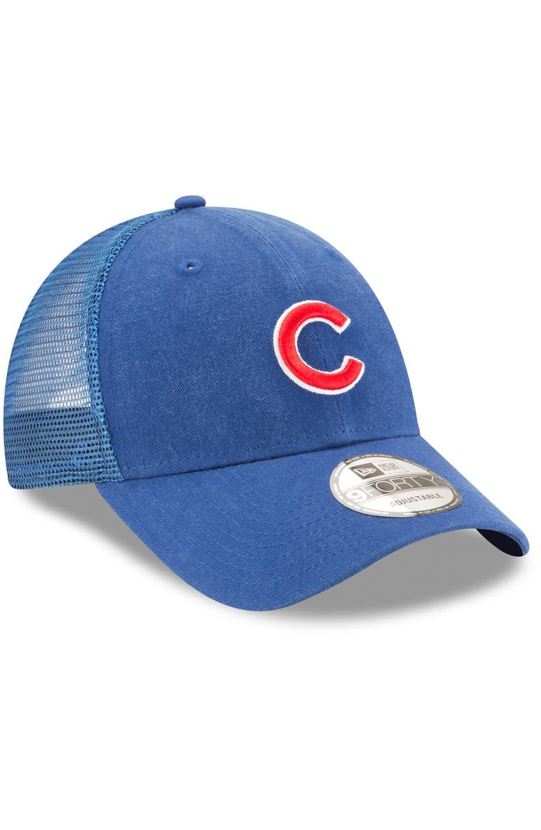 New Era Men's New Era Royal Chicago Cubs Trucker 9FORTY Adjustable Snapback Hat, Alternate, color, 