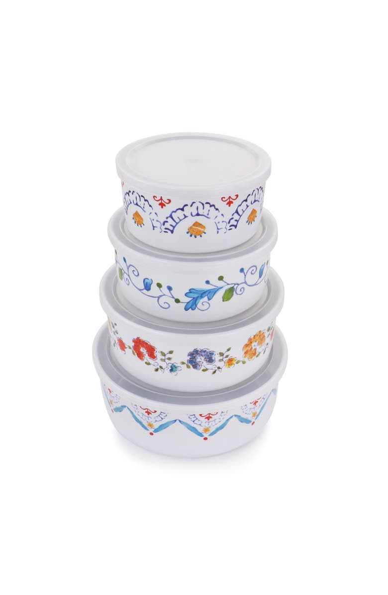 Gibson Home 8 Piece Anaya Round Nesting Food Storage Set, Alternate, color, Multi