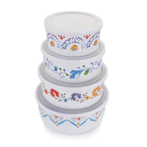 Gibson Home 8 Piece Anaya Round Nesting Food Storage Set In Multi
