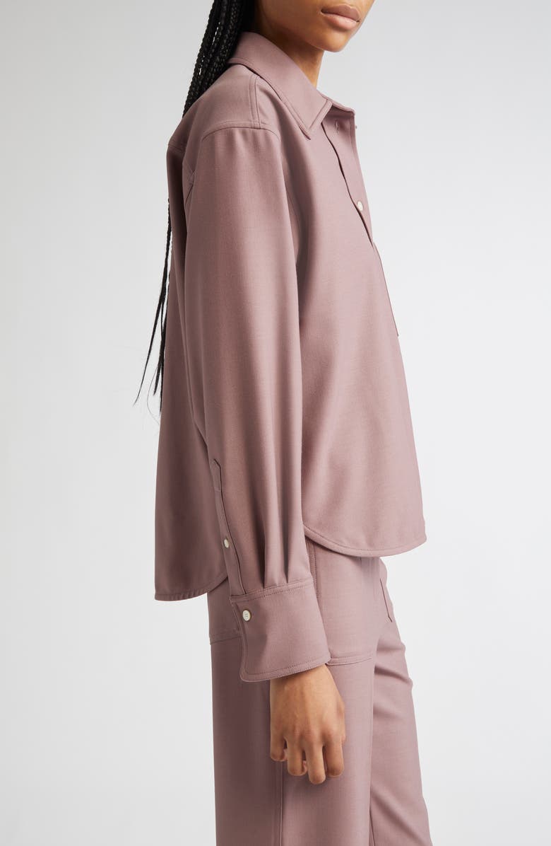 Victoria Beckham Crop Button-Up Shirt, Alternate, color, Mauve