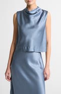 Vince Cowl Neck Sleeveless Satin Top