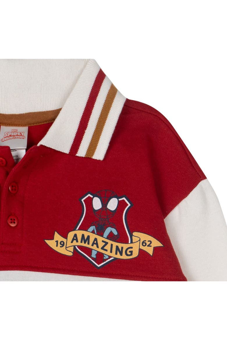 Spidey and His Amazing Friends Varsity 2-Piece Polo and Pants Set, Alternate, color, Spidey Red Camel