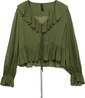 Ruffle Long Sleeve Top