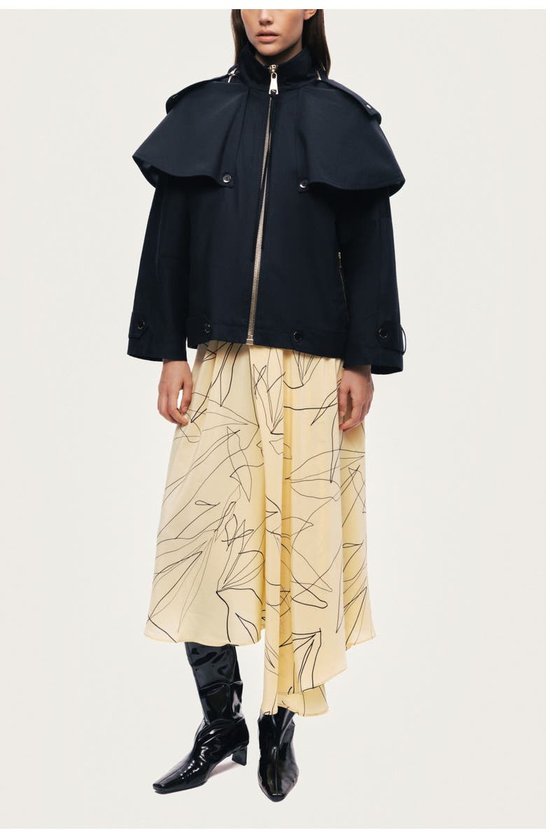 Nocturne Hooded Short Trench Jacket, Alternate, color, Black