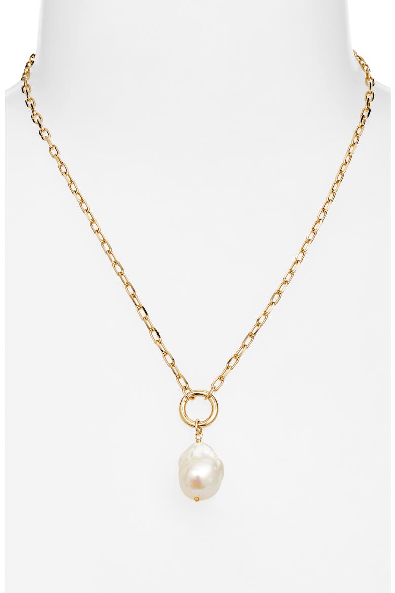 James Baroque Pearl Necklace, Alternate, color, GOLD