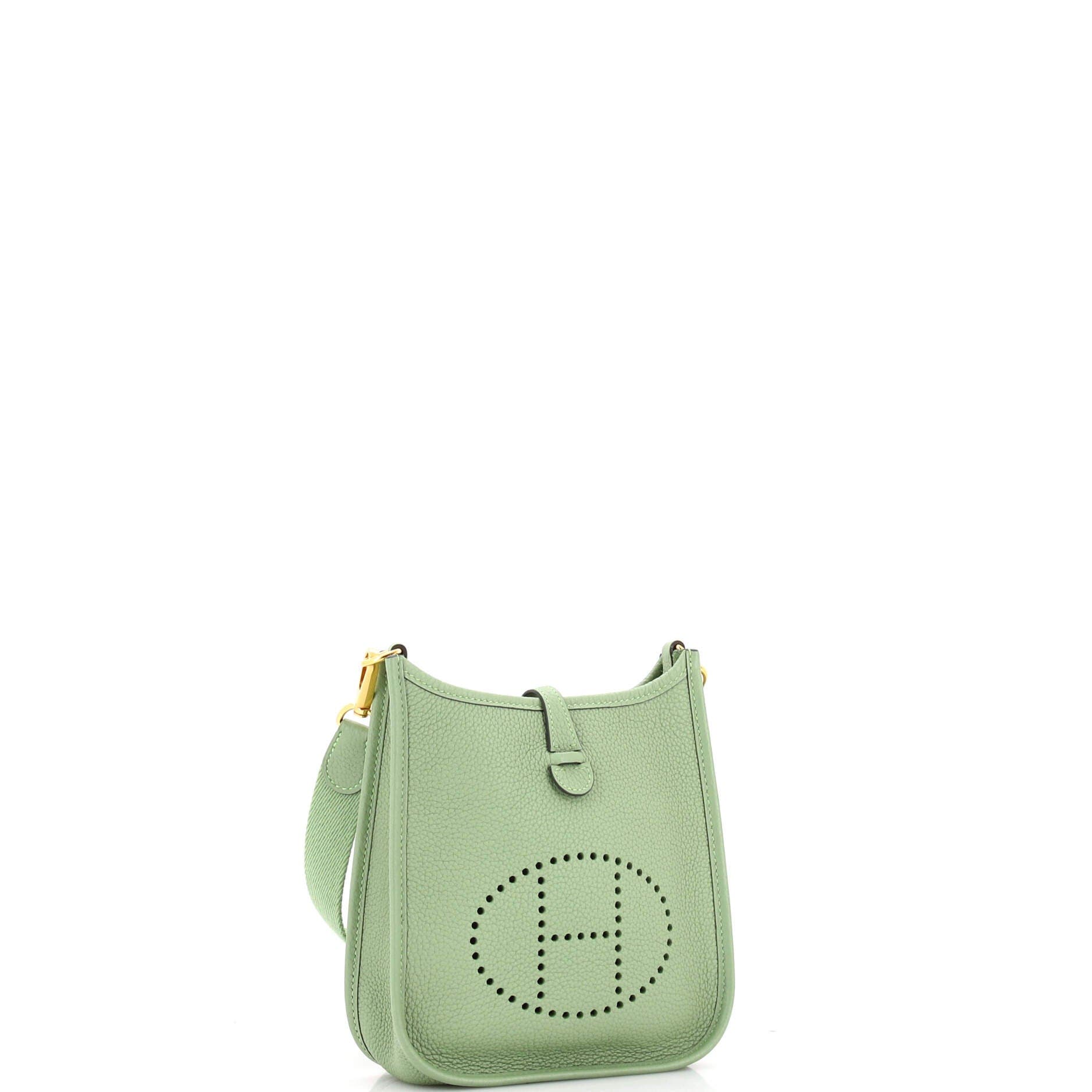 Pre-Owned Hermes Evelyne Bag Gen III Clemence TPM, Alternate, color, Vert Criquet