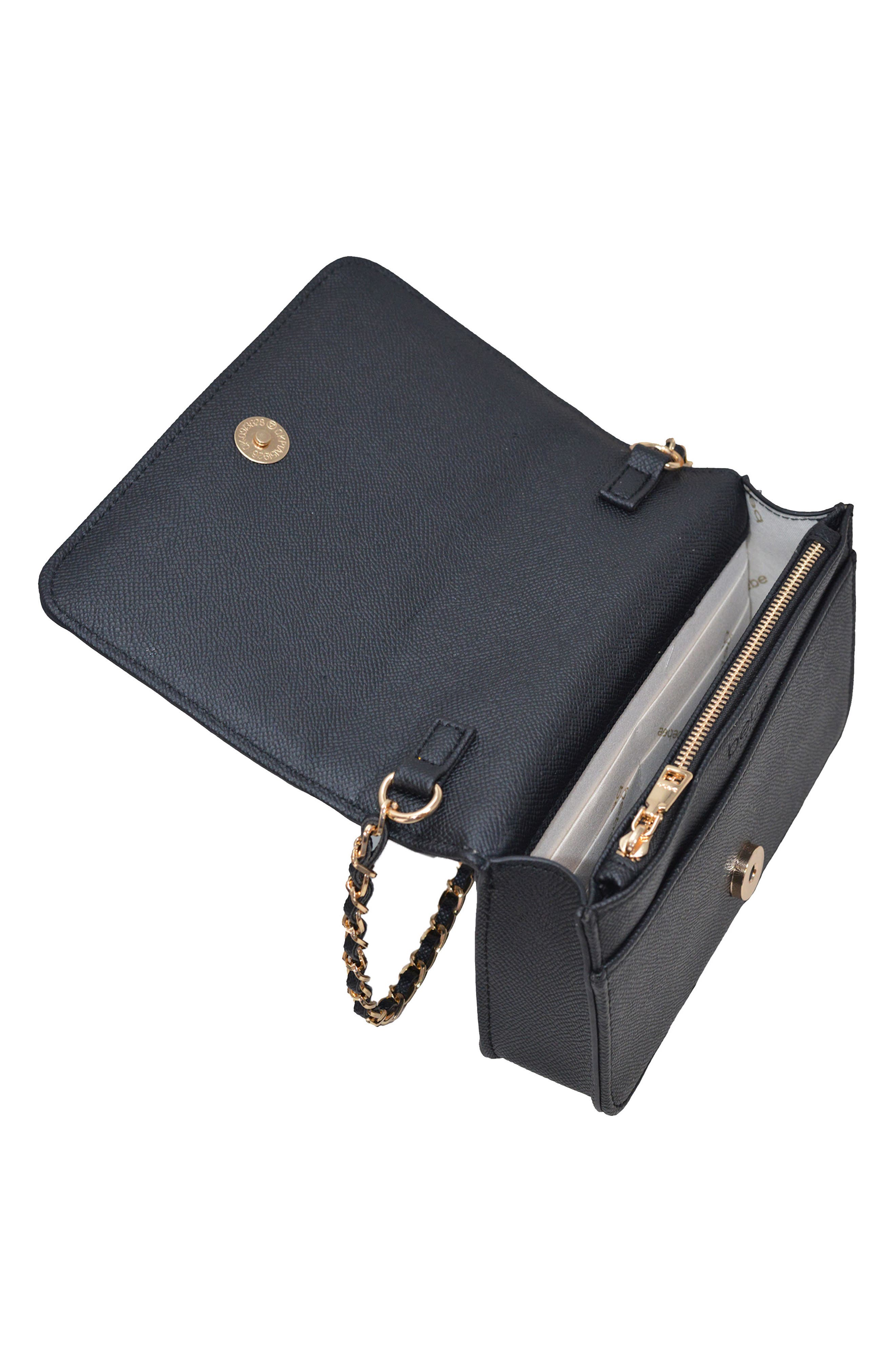 bebe Katriel Woven Crossbody Bag, Alternate, color, Black