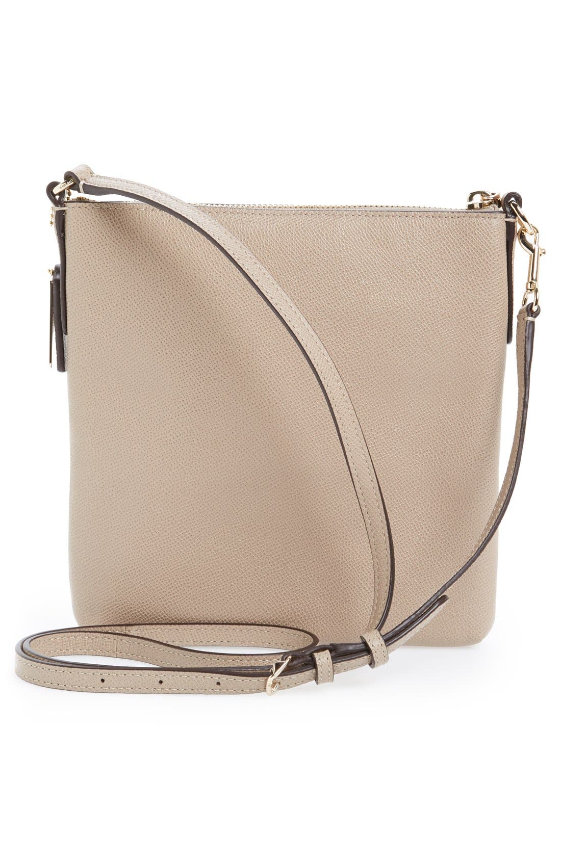 Leather Crossbody Bag, Alternate, color, STONE