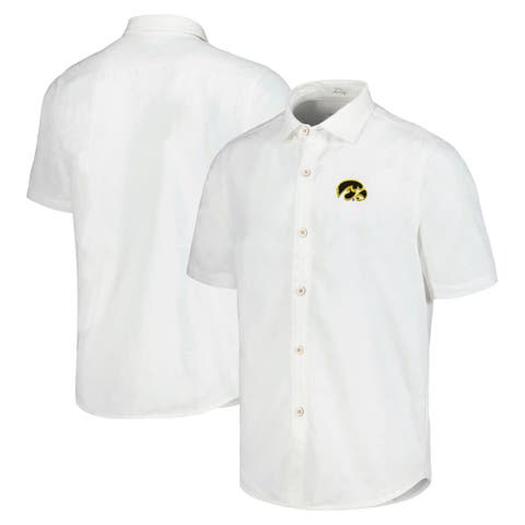 Men's Tommy Bahama White Iowa Hawkeyes Coconut Point Palm Vista IslandZone Camp Button-Up Shirt