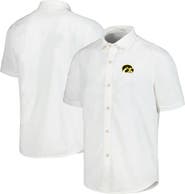 Tommy Bahama Men's Tommy Bahama White Iowa Hawkeyes Coconut Point Palm Vista IslandZone Camp Button-Up Shirt