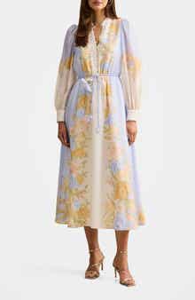 Courtney Placed Floral Long Sleeve Dress