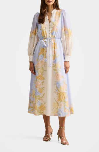 Courtney Placed Floral Long Sleeve Dress