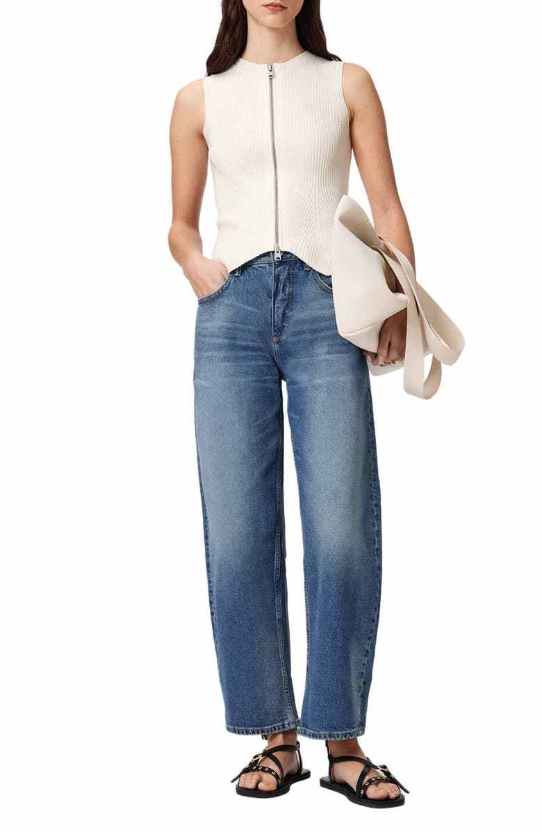 AllSaints Cruz Rib Knit Sweater Vest, Alternate, color, Chalk White