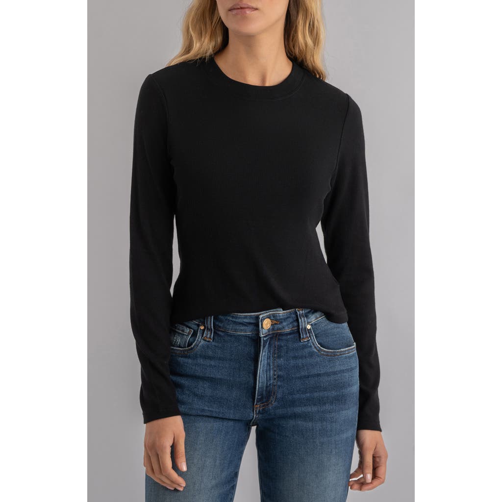 Kut From The Kloth Noelie Rib Top In Black