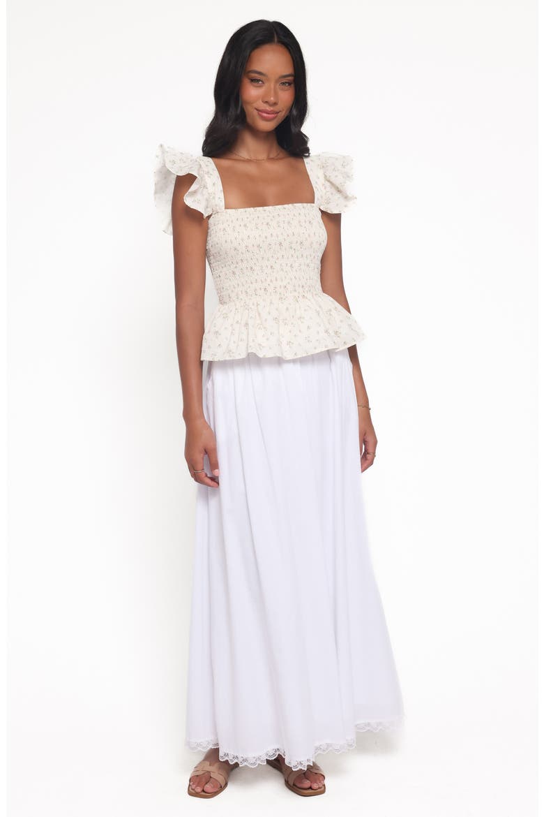Remira Smocked Ruffle Top, Alternate, color, WHITE BETTY