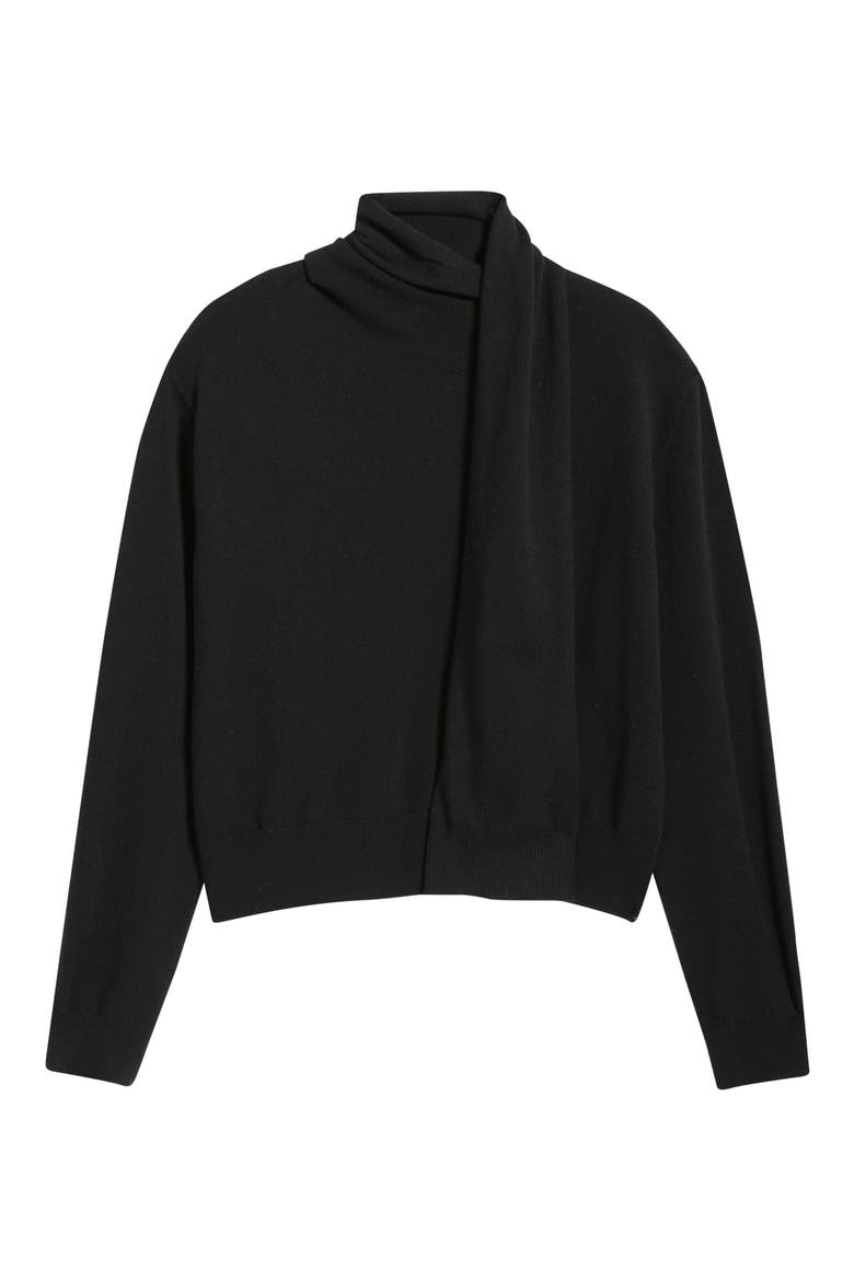 Cortina Scarf Neck Wool & Cashmere Sweater, Alternate, color, BLACK