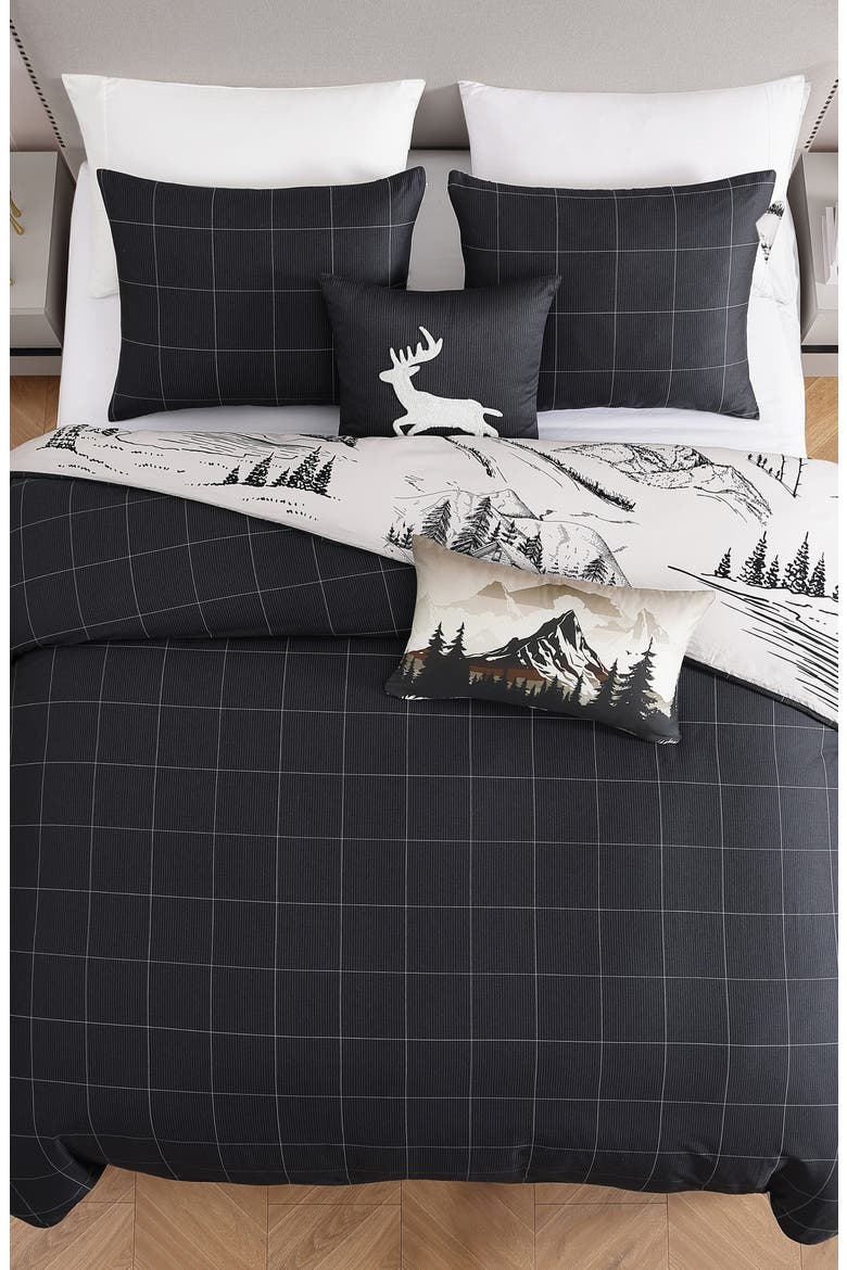 Rocky Mountains Reversible 5-Piece Comforter Set, Alternate, color, WHITE