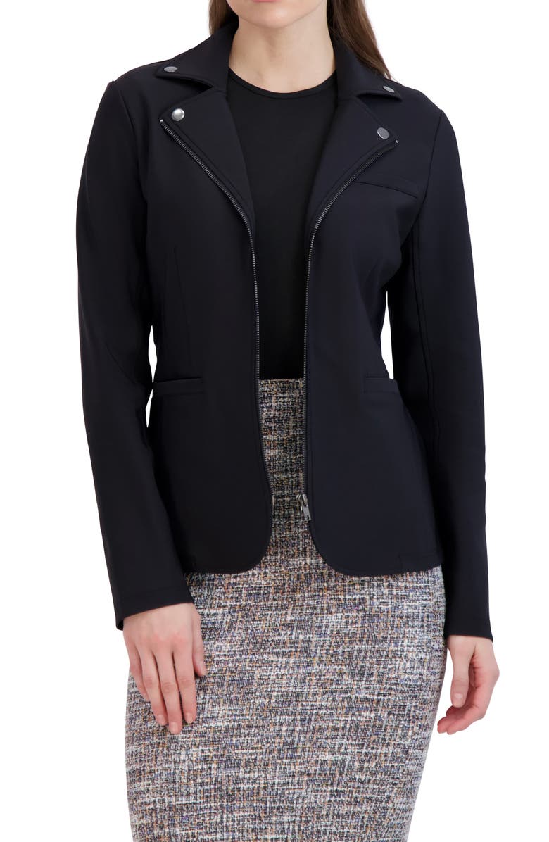 Ookie & Lala Scuba Knit Moto Jacket, Main, color,