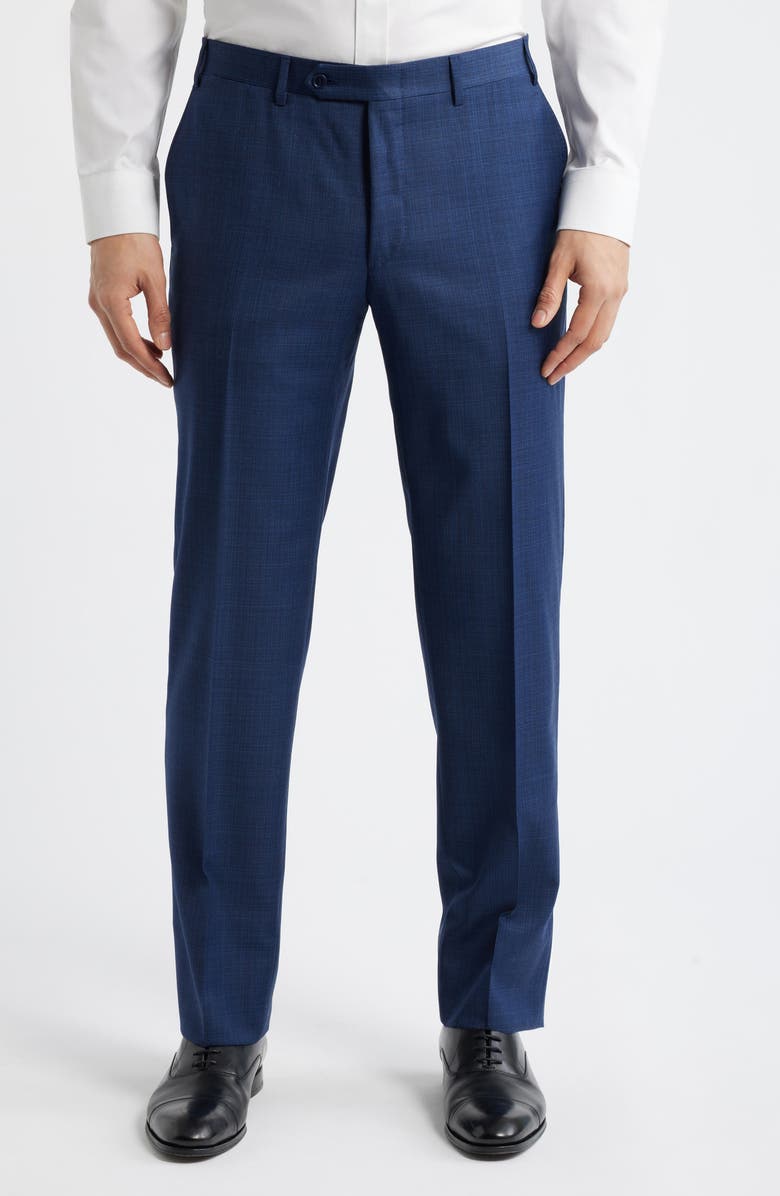 Canali Siena Regular Fit Blue Mélange Wool Suit, Alternate, color, Blue