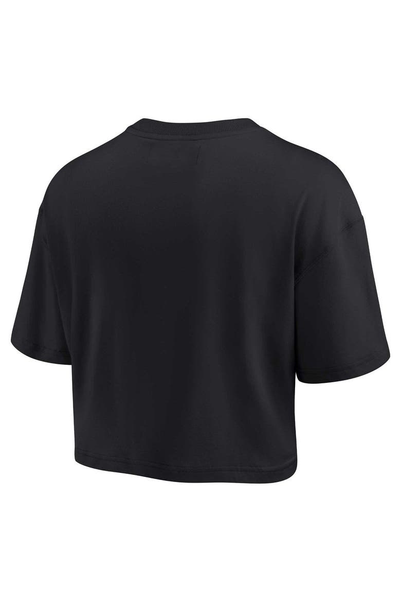 Women's Fanatics Signature Black Los Angeles Lakers Super Soft Boxy Cropped T-Shirt, Alternate, color, Black