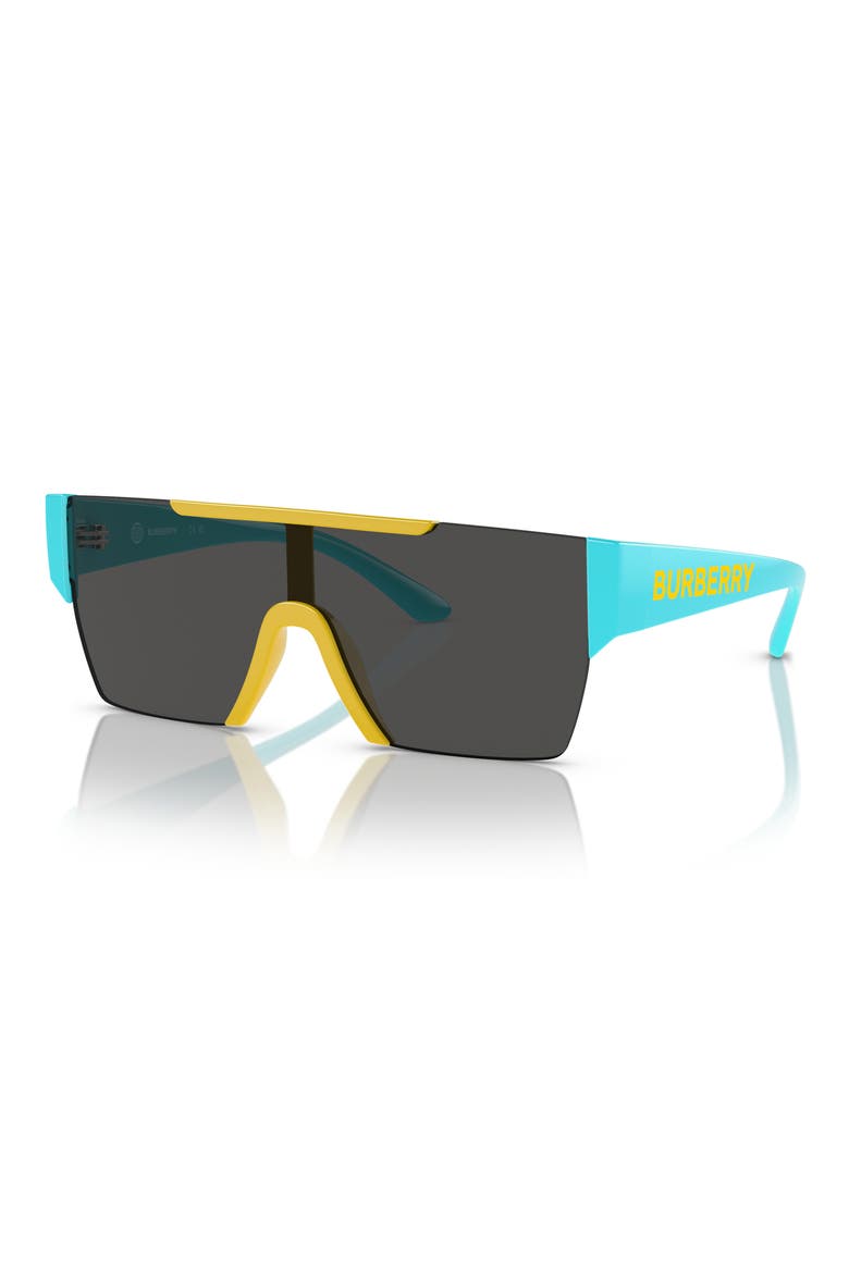 Kids' 28mm Flat Top Shield Sunglasses, Alternate, color, YELLOW / DARK GREY
