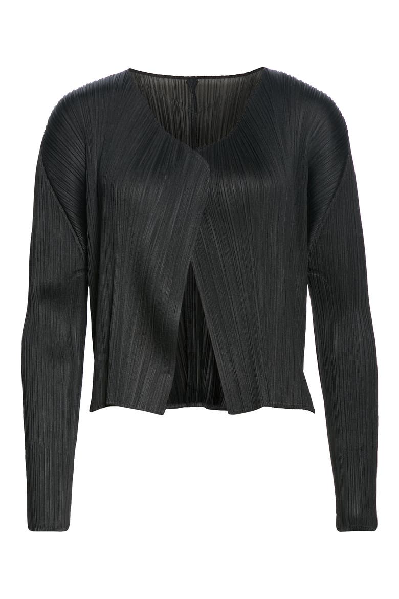 Pleats Pleats Issey Miyake Pleated Open Front Crop Cardigan (Women