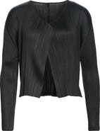 Pleats Please Issey Miyake Pleats Pleats Issey Miyake Pleated Open Front Crop Cardigan