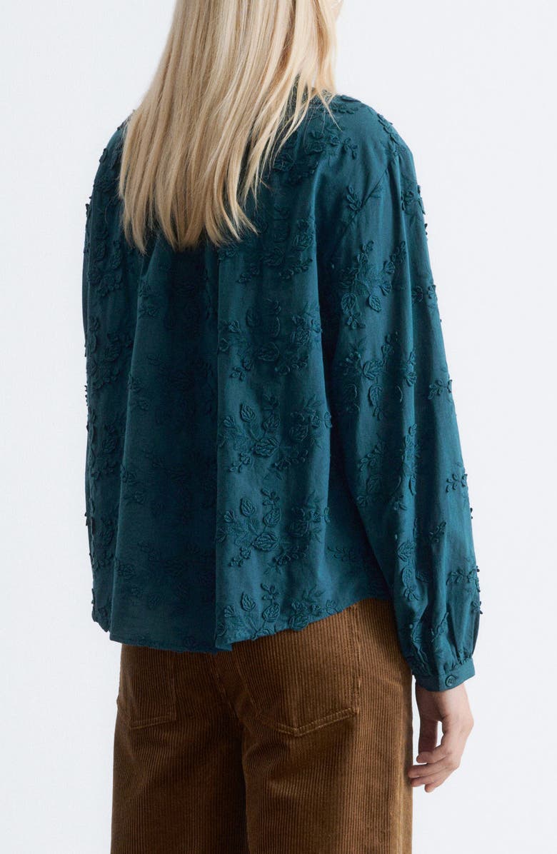 
Other Stories Floral Appliqué Blouse, Alternate, color, Turquoise Dark