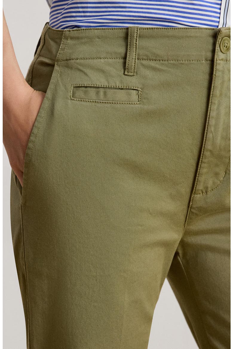 Stretch Cotton Flare Leg Chinos, Alternate, color, LIGHT AGAVE GREEN