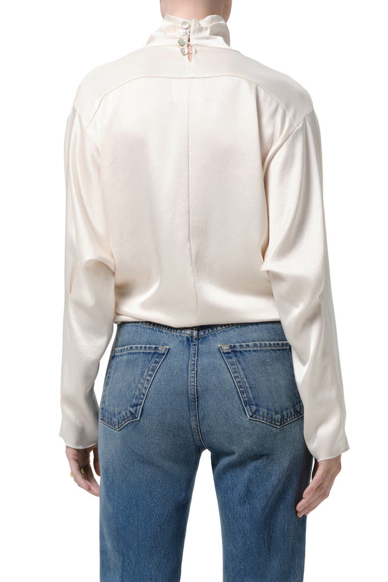 Ilaria Draped Mock Neck Top, Alternate, color, CREAM