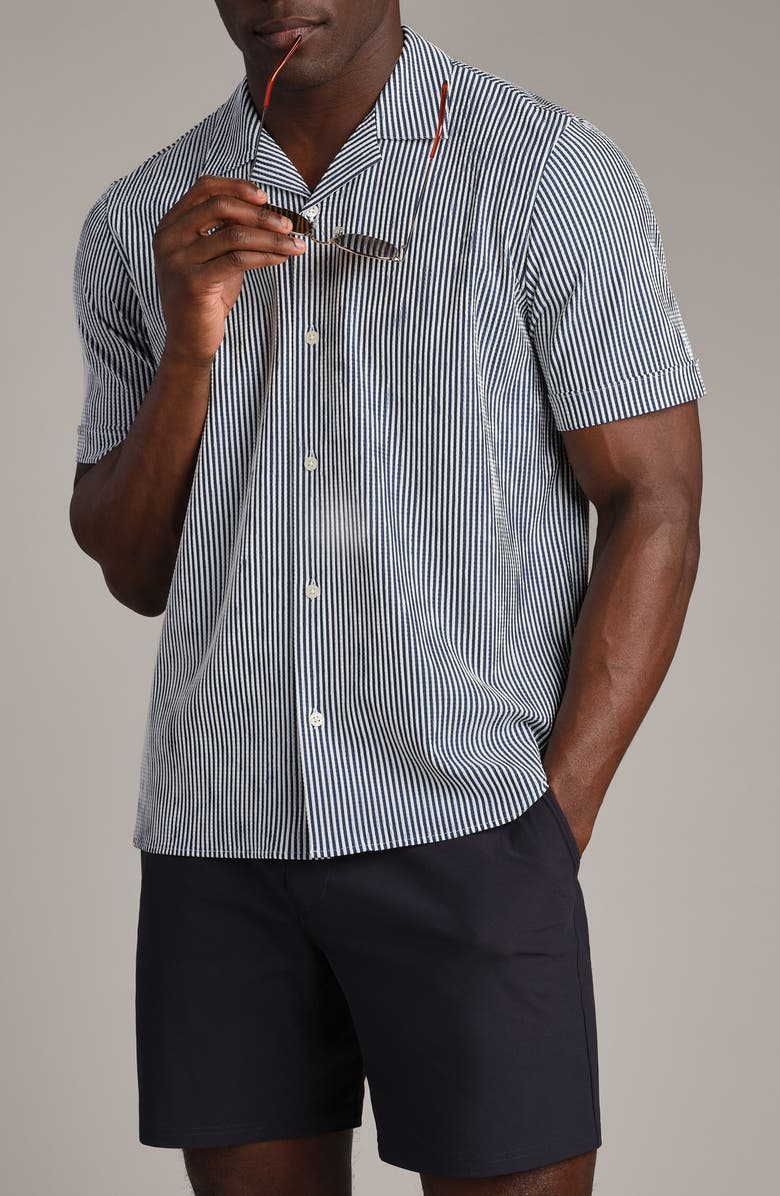 Rhone Commuter Seersucker Camp Shirt, Main, color,