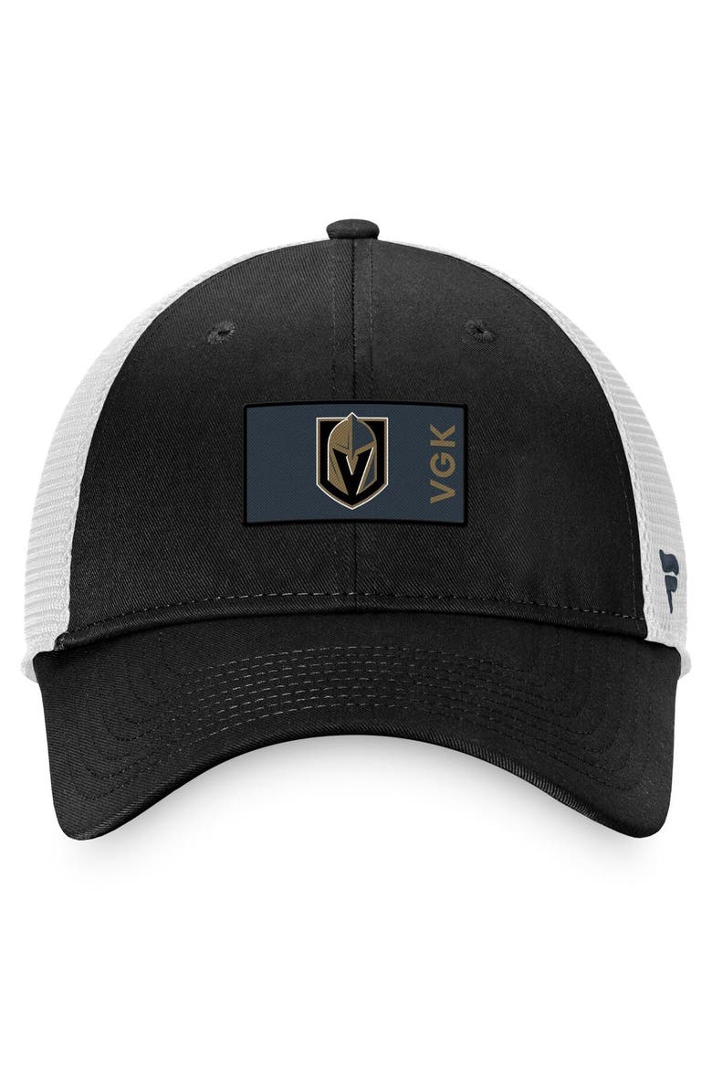 Men's Fanatics Branded Black/White Vegas Golden Knights Authentic Pro Rink Trucker Snapback Hat, Alternate, color, Black