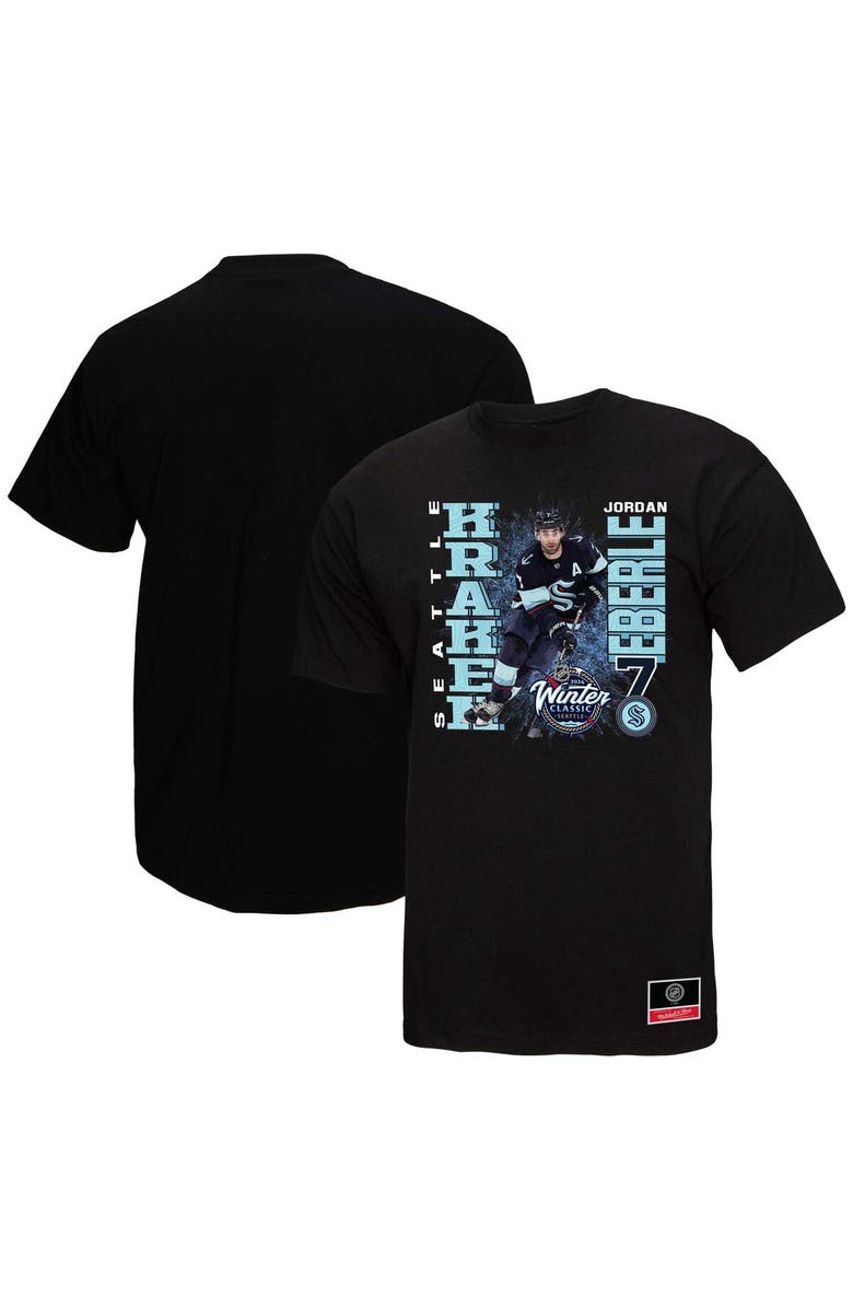 Mitchell & Ness Men's Mitchell & Ness Jordan Eberle Black Seattle Kraken 2024 NHL Winter Classic Player Graphic T-Shirt, Main, color,