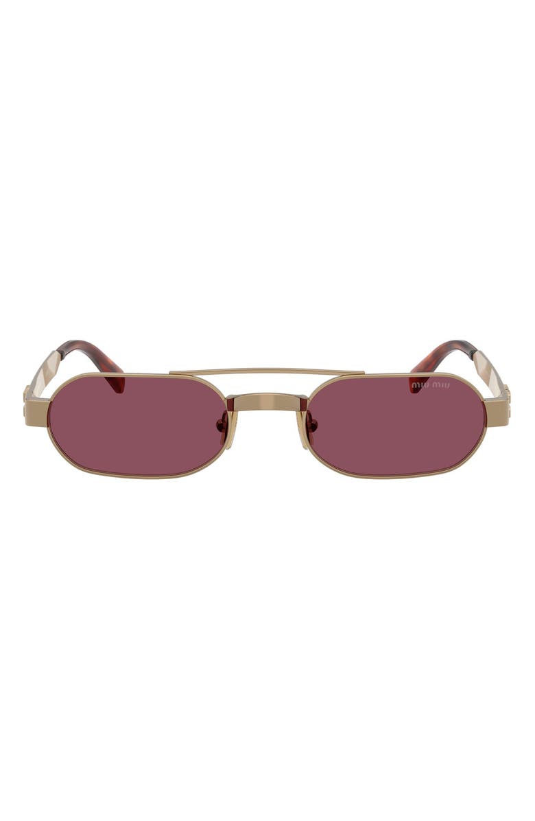 Miu Miu 52mm Oval Sunglasses, Main, color, Brass / Dark Violet