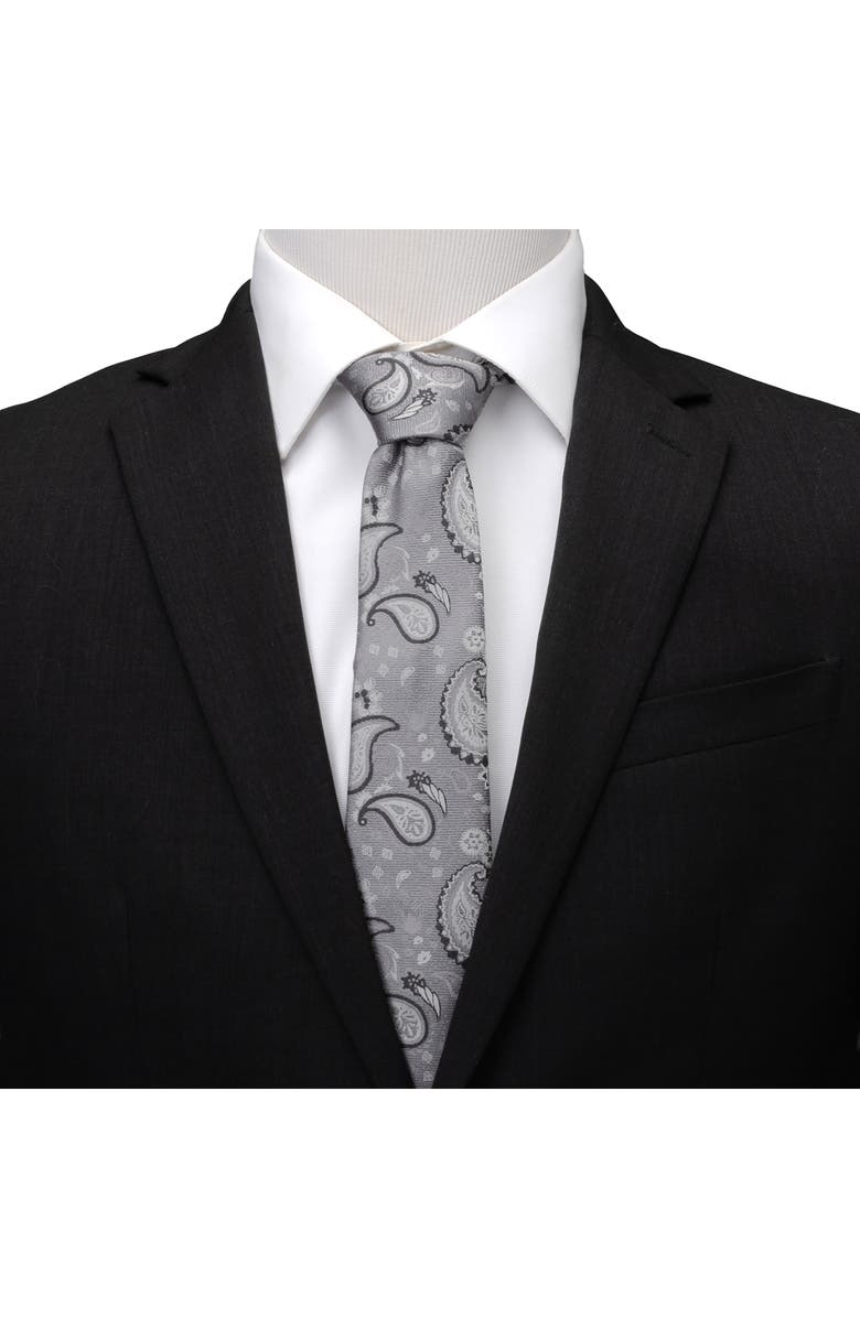 Cufflinks, Inc. Grey Paisley Silk Tie, Alternate, color, Gray