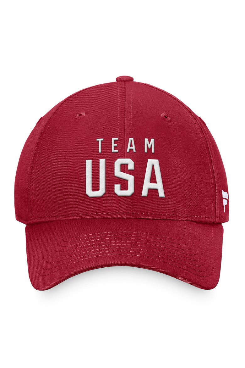 Men's Fanatics Branded Red Team USA Adjustable Hat, Alternate, color, Red