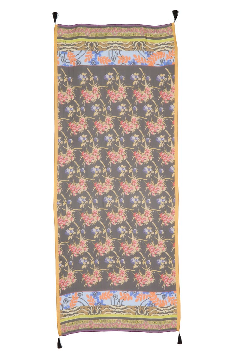 Etro Delhy Tassel Silk Scarf, Alternate, color,