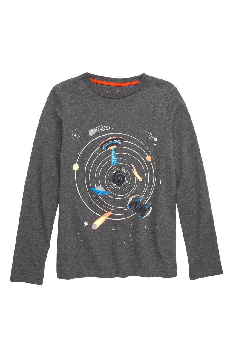 Mini Boden Glow in the Dark Dinosaur T-Shirt, Main, color, 