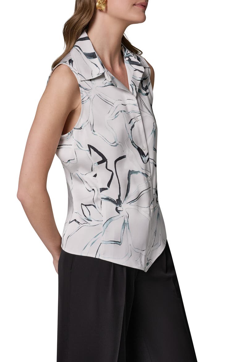 Print Sleeveless Shirt, Alternate, color, AQUAMINT MULTI