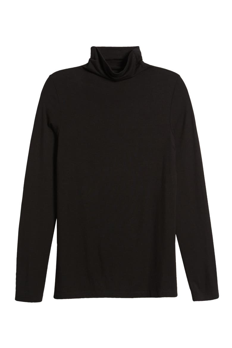 Long Sleeve Funnel Neck Top, Alternate, color, RICH BLACK 060