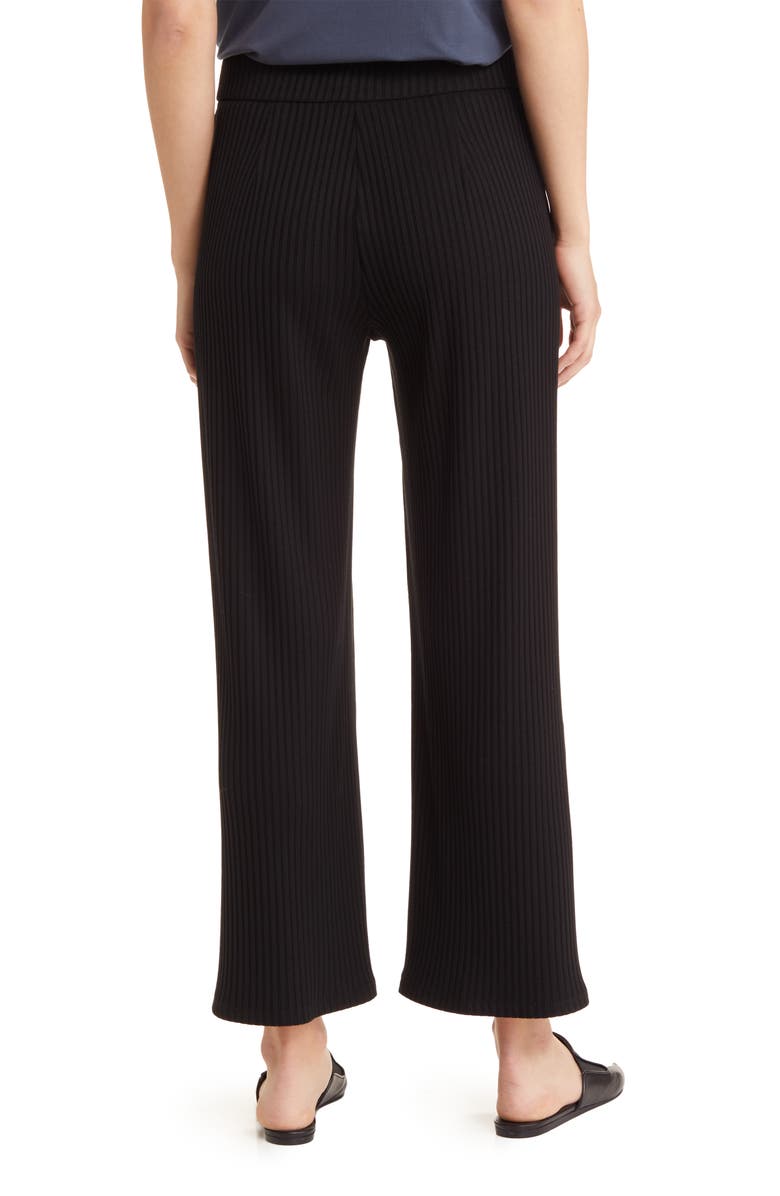 Eileen Fisher Ribbed Side Slit Wide Leg Pants, Alternate, color,